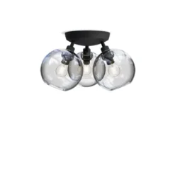 Belid Gloria plafond, Ø33 svartstruktur/klart glas