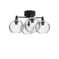 Belid Gloria plafond, Ø46 svartstruktur/klart glas