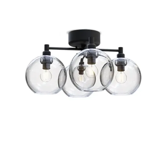 Belid Gloria plafond, Ø46 svartstruktur/klart glas