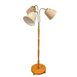 Vintage by Bright 1-2-3 Golvlampa 3arm Brun/Mässing, 155 cm