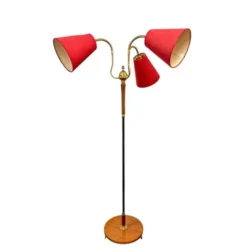 Vintage by Bright 1-2-3 Golvlampa 3arm Brun/Mässing, 150 cm