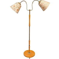 Vintage by Bright 1-2-3 Golvlampa 2arm Brun/Mässing, 150 cm