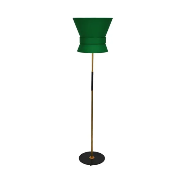 Örsjö Belysning Golvlampa Bow Rå mässing - Large Emerald Green