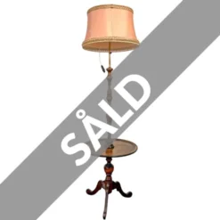 Vintage by Bright 1-2-3 Golvlampa med Bord Trä & Mässing, 160 cm