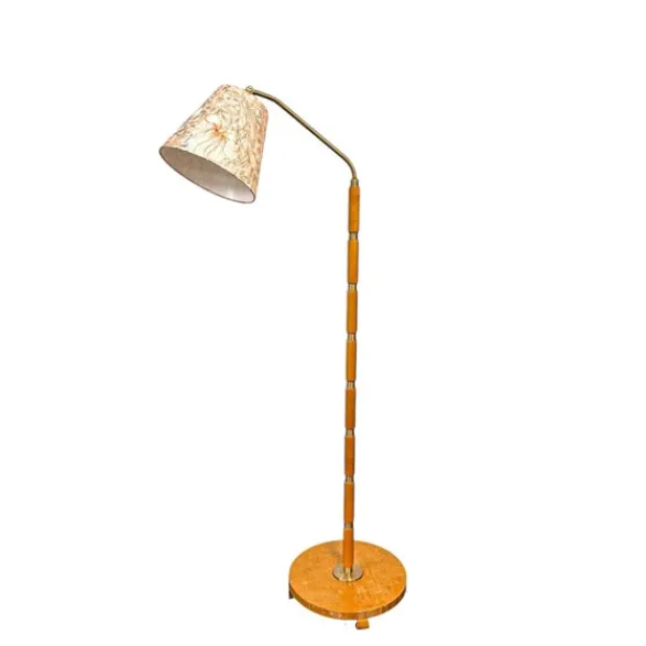 Vintage by Bright 1-2-3 Golvlampa Mässing & Trä, 135 cm