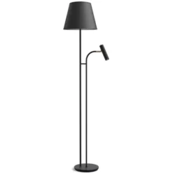 Belid Golvlampa Slender svartstruktur/mässing exkl. skärm