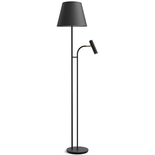 Belid Golvlampa Slender svartstruktur/mässing exkl. skärm