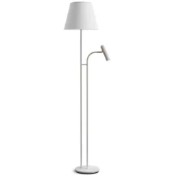 Belid Golvlampa Slender vitstruktur/mässing exkl. skärm