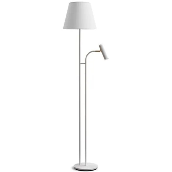 Belid Golvlampa Slender vitstruktur/mässing exkl. skärm