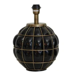 Hallbergs Belysning Grace Kelly Lampfot Svart glas / Mässing 26cm