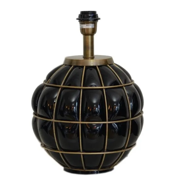 Hallbergs Belysning Grace Kelly Lampfot Svart glas / Mässing 26cm