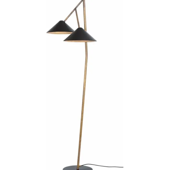 Konsthantverk Grenverk golvlampa, råmässing/mattsvart 178cm