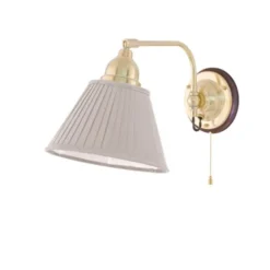 Karlskrona Lampfabrik Gripenberg vägglampa mässing/brun m dragbrytare