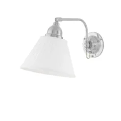Karlskrona Lampfabrik Gripenberg vägglampa nickel/vit