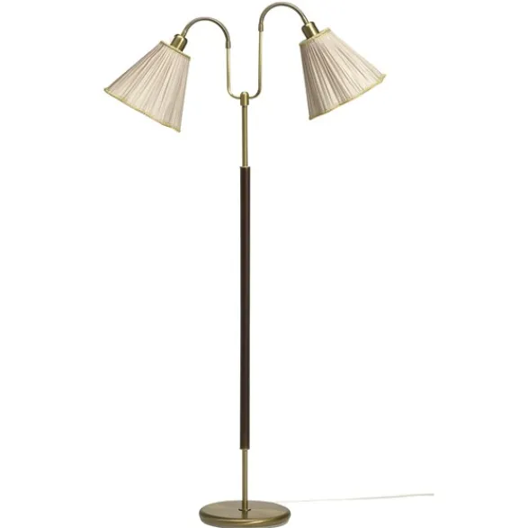 Armaturhantverk Gripsholm golvlampa, oxid/mahogny 145cm