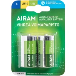Airam Grön powerbatteri LR14 C 1,5V 2 st/blister