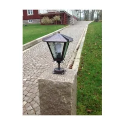 Westal Gustav fotlykta, svart/gult katedralglas