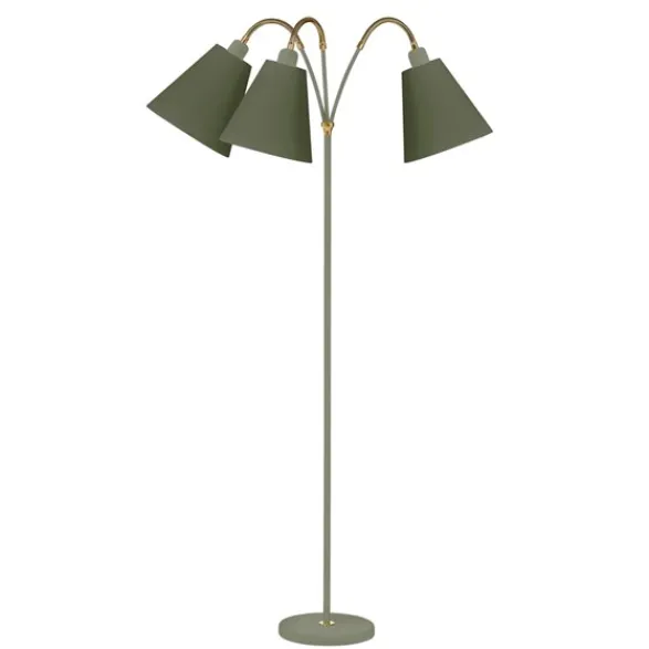 Armaturhantverk Haga golvlampa trearmad, gröngrå 140cm