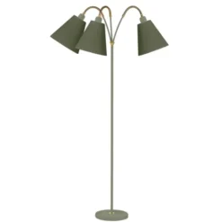 Armaturhantverk Haga golvlampa trearmad, gröngrå 140cm