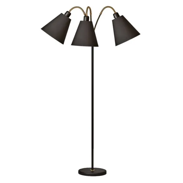 Armaturhantverk Haga golvlampa trearmad, svart 140cm