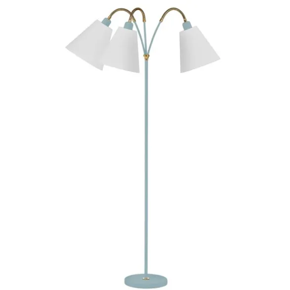 Armaturhantverk Haga golvlampa trearmad, turkos 140cm