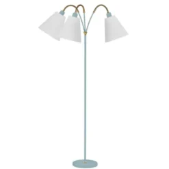 Armaturhantverk Haga golvlampa trearmad, turkos 140cm