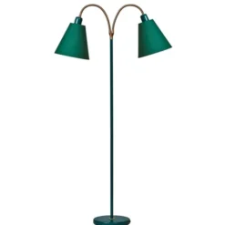 Armaturhantverk Haga golvlampa tvåarmad, grön 140cm