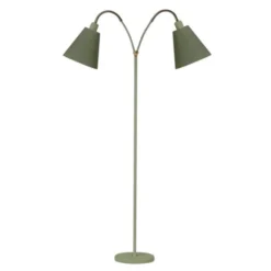 Armaturhantverk Haga golvlampa tvåarmad, gröngrå 140cm