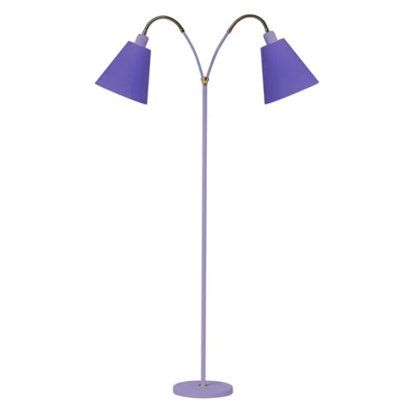 Armaturhantverk Haga golvlampa tvåarmad, lavendel 140cm