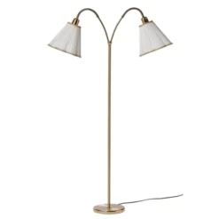Armaturhantverk Haga golvlampa tvåarmad, mässing 140cm