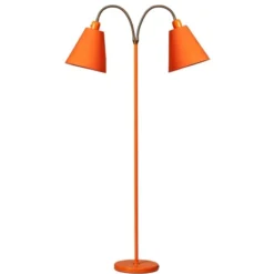 Armaturhantverk Haga golvlampa tvåarmad, orange 140cm