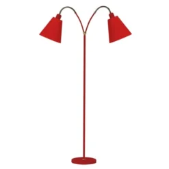 Armaturhantverk Haga golvlampa tvåarmad, röd 140cm