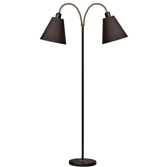Armaturhantverk Haga golvlampa tvåarmad, svart140cm