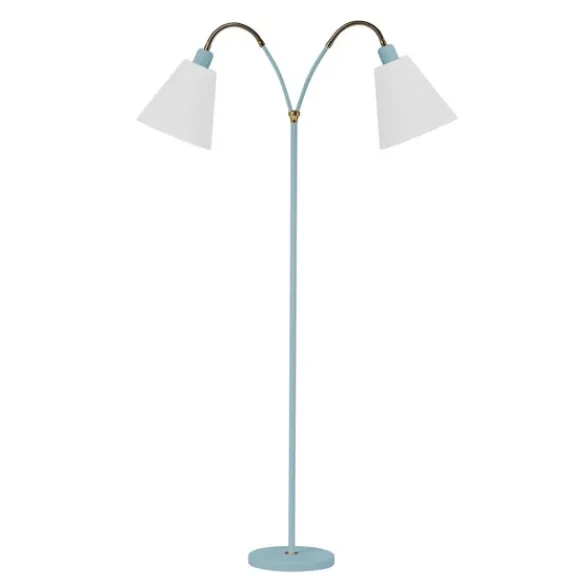 Armaturhantverk Haga golvlampa tvåarmad, turkos 140cm