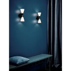 Herstal Harlekin vägglampa Duo mattsvart E14