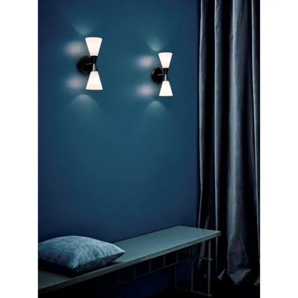 Herstal Harlekin vägglampa Duo mattsvart E14