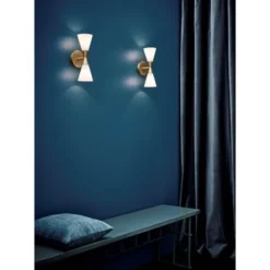 Herstal Harlekin vägglampa Duo mässing E14