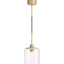 Konsthantverk Hägring taklampa, borstad mässing/klar 17cm