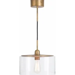 Konsthantverk Hägring taklampa, råmässing/klar 30cm