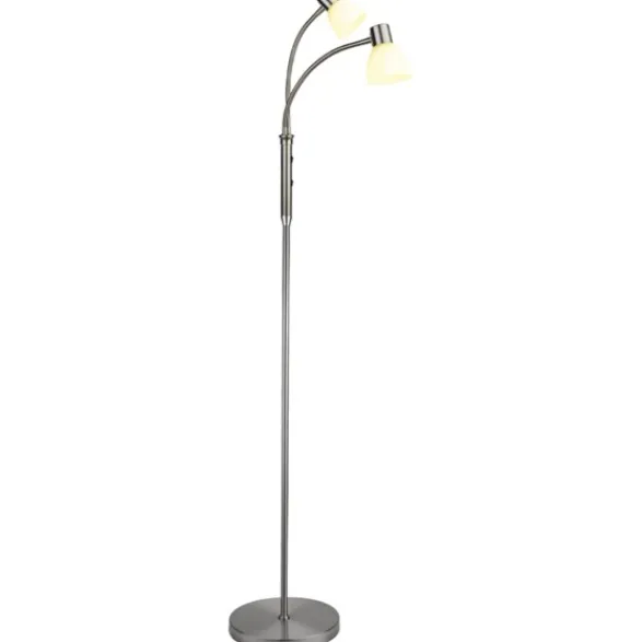 Halo Design HUDSON Golvl. LED 2L G9, Opal glas / B-Stål