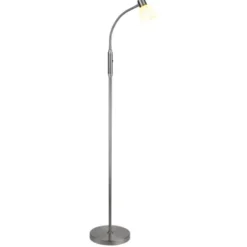 Halo Design HUDSON Golvl. LED 1L G9, Opal glas / B-Stål