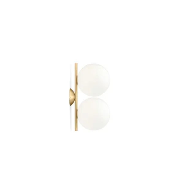 FLOS IC Lights C/W1 dubbel plafond, mässing 42cm