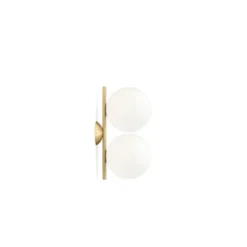 FLOS IC Lights C/W1 dubbel plafond, mässing 42cm