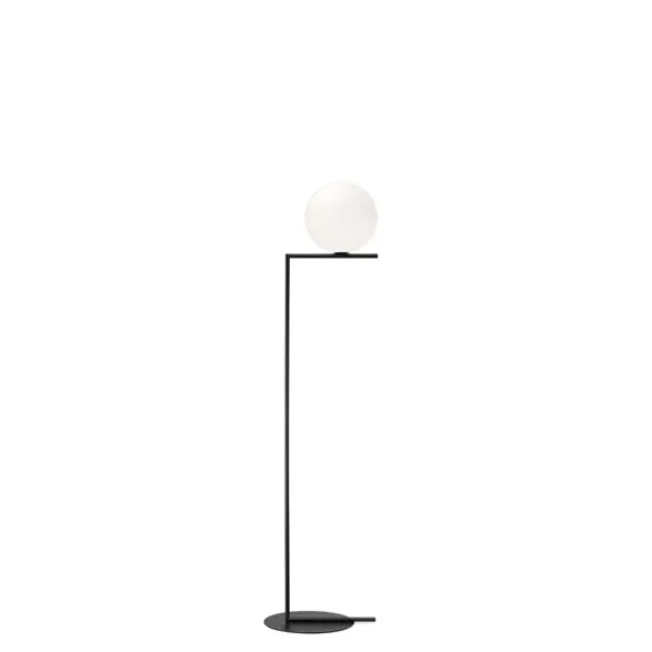 FLOS IC Lights F2 golvlampa, mattsvart 185cm