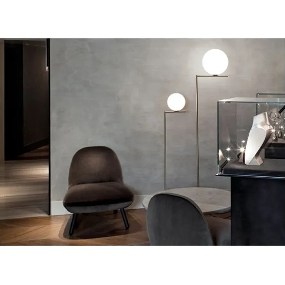 FLOS IC Lights F2 golvlampa, mattsvart 185cm