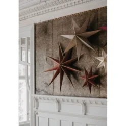 Alde & Lind Julstjärna Gloria D90 mörkröd med champagne glitter