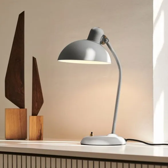 Fritz Hansen Kaiser idell bordslampa, Easy grey/brass 43cm