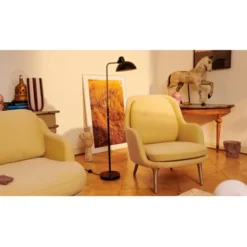 Fritz Hansen Kaiser idell golvlampa, luxus svart 125-135cm