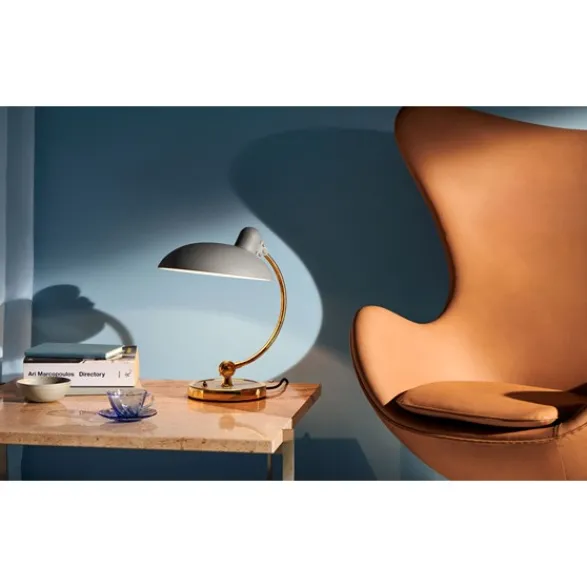 Fritz Hansen Kaiser Idell Luxus Bordslampa, Easy grey/brass