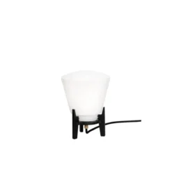 Konsthantverk KH#100 Bordslampa låg svart/opalvit